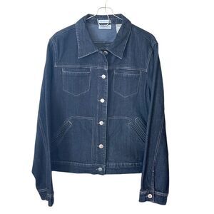 Villager size 18 dark wash denim jacket.